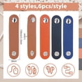 thumbnail image 2 of 24Pcs 4 Colors PU Leather Data Cables Storage Bands Cable Ties with Metal Button Flat Mixed Color 79.5x18x5.5mm 6pcs/color Diy, 2 of 6