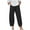 Black independence day dresses for women, variant on Wenini Plus Size Jumpsuit Pants for Women Plain Summer Long Pants Fashion Loose High Waist Summer Cotton Long Straight Pants with Pocket Black xxxxl