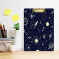thumbnail image 6 of Space Themed Pattern 12.5x9in Clipboard, Durable Acrylic with Metal Clip and Wall Hook for Office or Classroom, 6 of 10