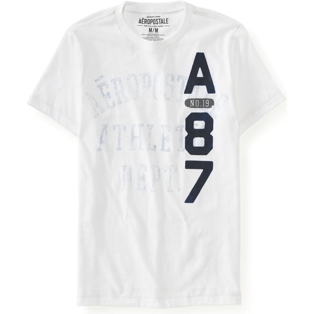 Camiseta gráfica para hombre Aeropostale A No.19 87 color blanco XS
