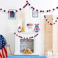 thumbnail image 2 of Fuebueo Memorial Day Decorations 4th of July Pom Pom Garland Decorations, Red White Blue 30 Balls Independence Day Felt Ball Garland Patriotic Hanging Supplies for Labor Day Party Home Decor, 2 of 8