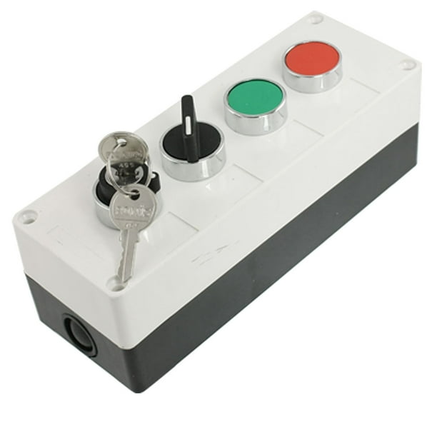 Unique Bargains 400V 10A 2 Position Key Lock Momentary 4 Switch Push
