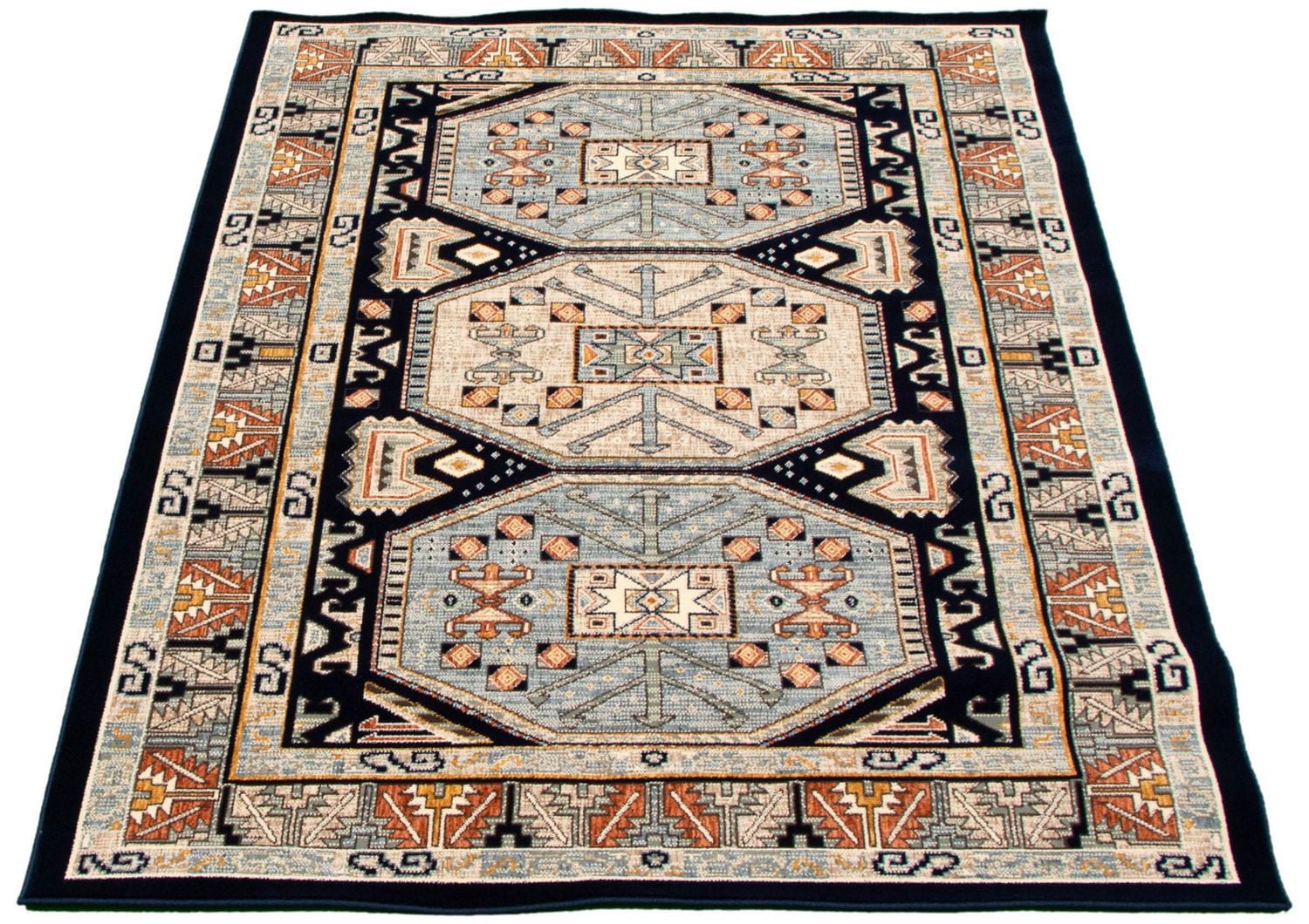 ECARPET Qashqai Blue Rug