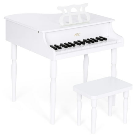Best Baby Grand Pianos (Best Choice Products Kids Classic Wooden 30 Key Miniature Mini Baby Grand Piano Toy w/ Bench and Sheet Music Rack Rest Holder Stand -)