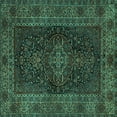 thumbnail image 1 of Ahgly Company Machine Washable Indoor Square Persian Turquoise Blue Traditional Area Rugs, 5' Square, 1 of 4