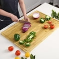 thumbnail image 5 of TROPOW 30 Inch Extra Large Bamboo Cutting Board for Kitchen, Stove Top Cover Wood Chopping Board with Handle and Juice Groove, Noodle Board, Meat Carving, and Charcuterie Board, 30 x 20 Inch, 5 of 6