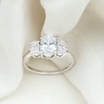 thumbnail image 6 of Rosec Jewels Lab Created Diamond Ring - 3 Stone Engagement Ring Oval - EF-VS Quality Certified, 14K White Gold, US 7.00, 6 of 8