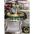 thumbnail image 4 of Spring Eucalyptus Sunflower Outdoor Tablecloth - 60 Inch Round Dining Table Cover, Farmhouse Birds Brown Wood Waterproof Outdoor Table Cloth with Umbrella Hole & Zipper for Picnic/Patio/Party, 4 of 7