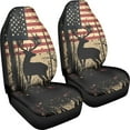 thumbnail image 3 of Yuyamidu Deer Auto Seat Covers Front Seats Only 2 PCS American Flag Car Front Seat Covers Universal Car Interior Accessories Decoration, 4th of July, 3 of 6