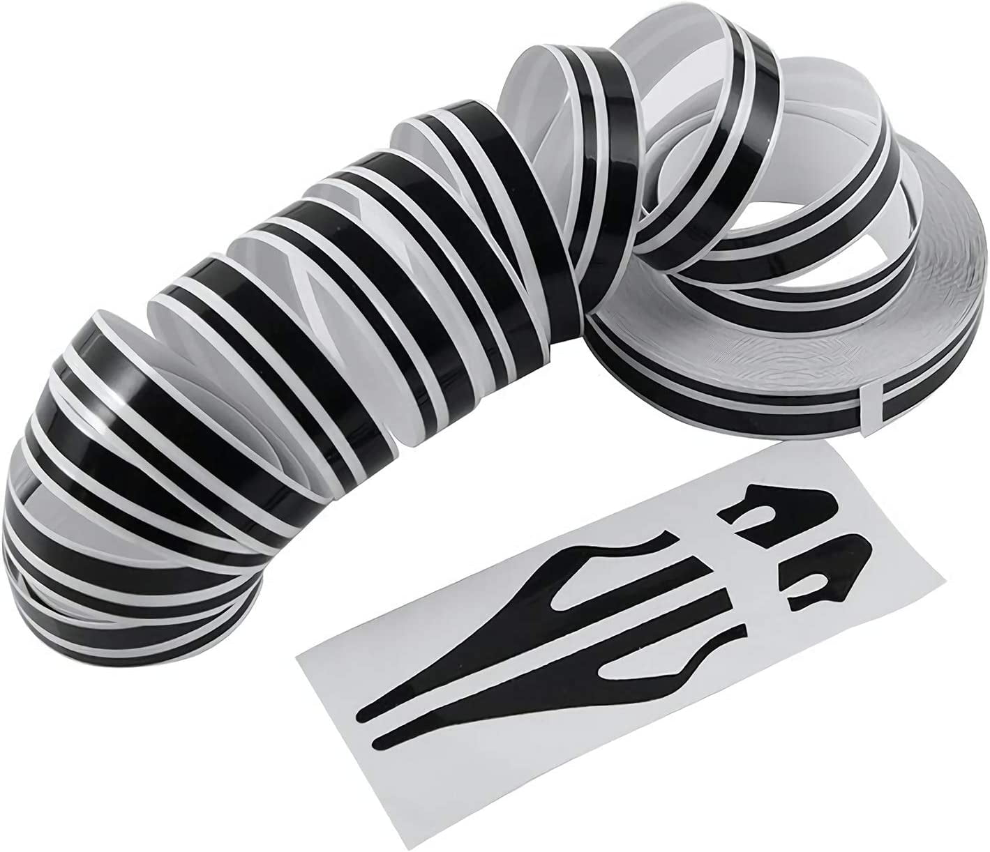 Black Pinstripe Tape Car Body Side Stripe Decal Waistline Sticker Auto