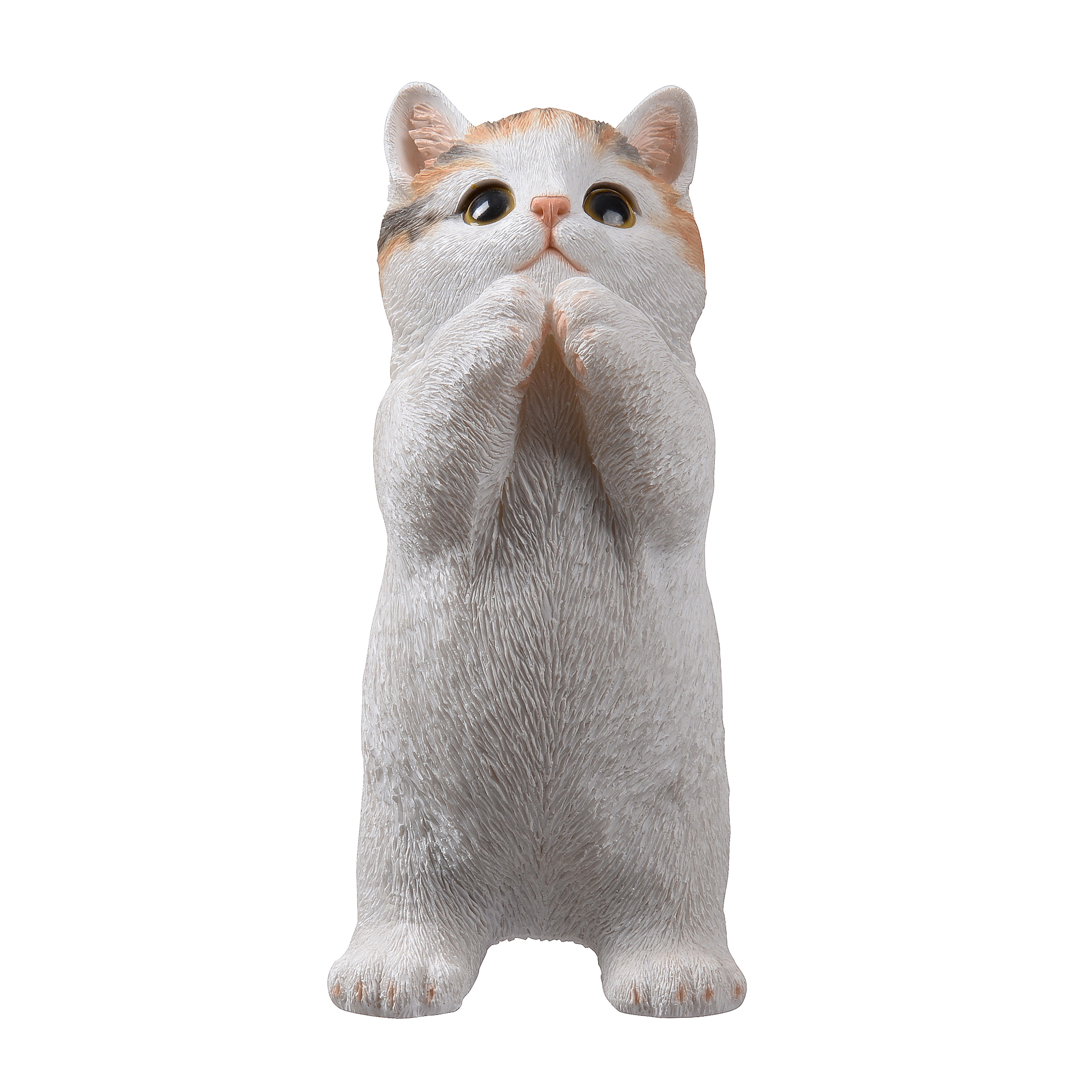 7" H Calico Cat Kitten Statue Praying