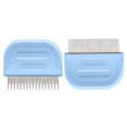 thumbnail image 1 of 2 peines para pulgas de dientes densos para perros y gatos con delicadas puntas redondeadas para mascotas de pelo corto y mediano, cepillo para herramientas de limpieza de mascotas (peine de aguja larga y corta + peine para pulgas con aguja al ras) JM, 1 of 5