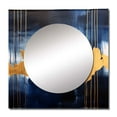 thumbnail image 2 of Designart "Azure Tapestry of Time Abstract Gold and Blue Art II" Abstract Painting Square Mirror For Wall Decor - Large Gold Square Mirror Printed Wall Decor - Modern Square Living Room Mirror, 2 of 5