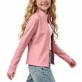 thumbnail image 6 of Mitankcoo Girls Mock Neck Zip Up Jacket Slim Long Sleeve Athletic Coat with Thumb Holes Lightweight Casual Outerwear 3-15Y, 6 of 7