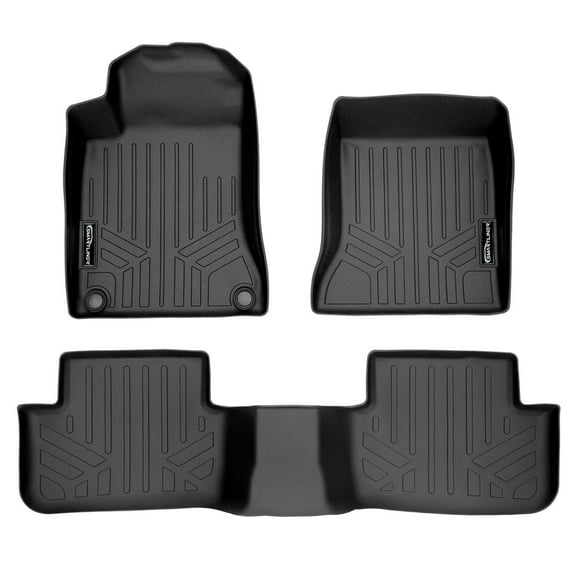 SMARTLINER Custom Fit Floor Mats 2 Row Liner Set Black Compatible With 2014-2019 Mercedes Benz CLA / 2015-2020 GLA