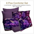 thumbnail image 2 of Juego de edredón unicornio púrpura neón Cama en una bolsa para niños Niñas - 1 edredón, 2, 2 of 6