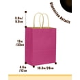 thumbnail image 3 of Large Kraft Paper Bags with Handles 13"x10"x5" 32 pcs Gift Paper Bag Rosy Solid Color Bags（Large Size）, 3 of 12