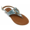 thumbnail image 4 of Victoria K Women's Gold Buckle Metallic Sandals, 4 of 4