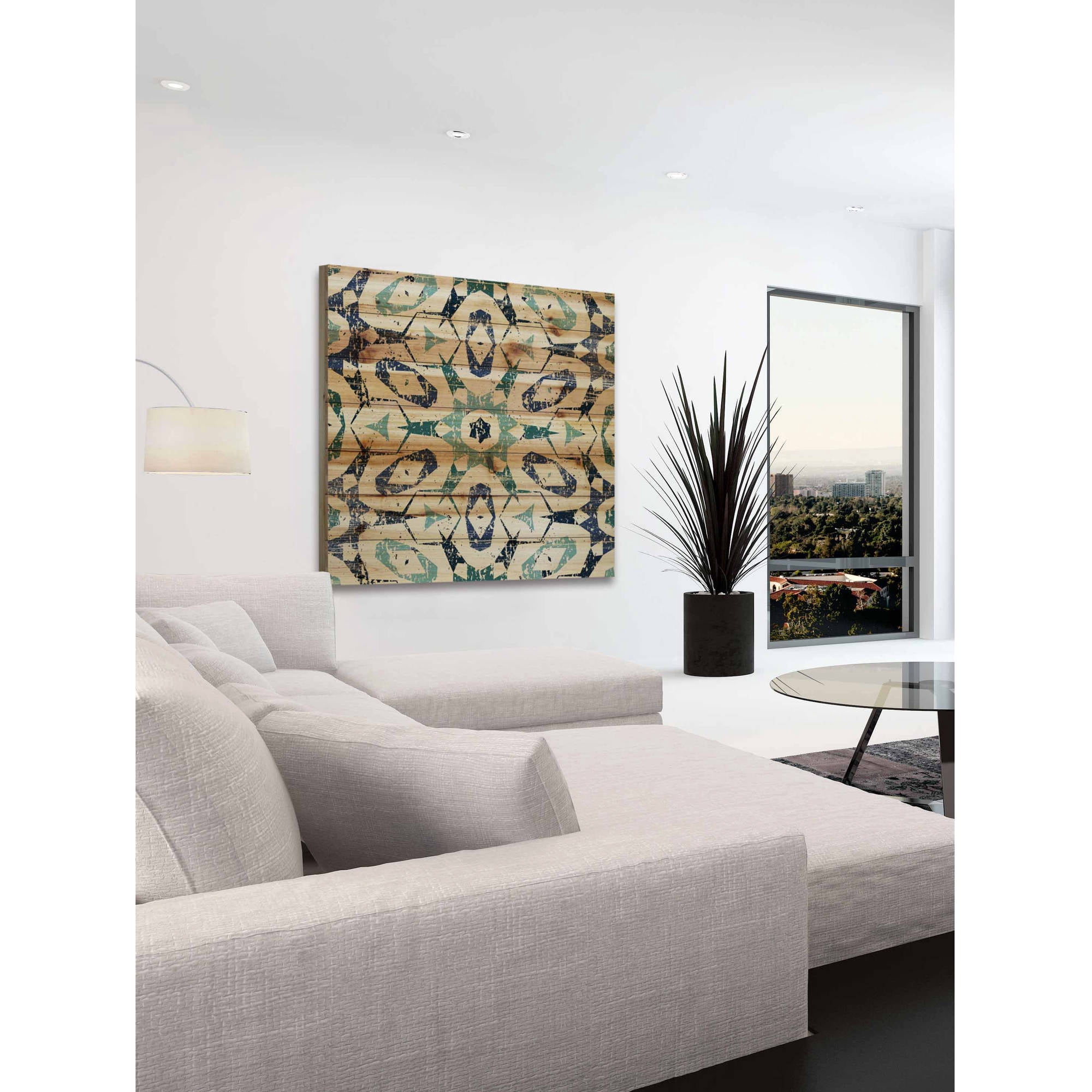Marmont Hill - "Star Green" Painting Print on Natural Pine Wood
