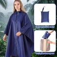 thumbnail image 2 of Bocaoying Reusable Rain Ponchos for Adults, Waterproof Raincoat Hooded with Pockets and Zipper, Unisex Rain Ponchos for Women Men Walking Cycling Hiking, Large Size, Yellow/Blue, Thickened, 2 of 7