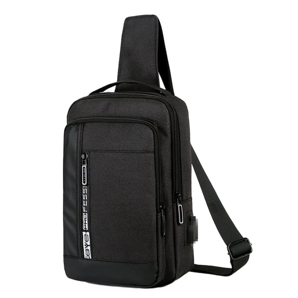 Mochila bandolera tipo mensajero con puerto de carga USB, impermeable, tipo bandolera, para viaje