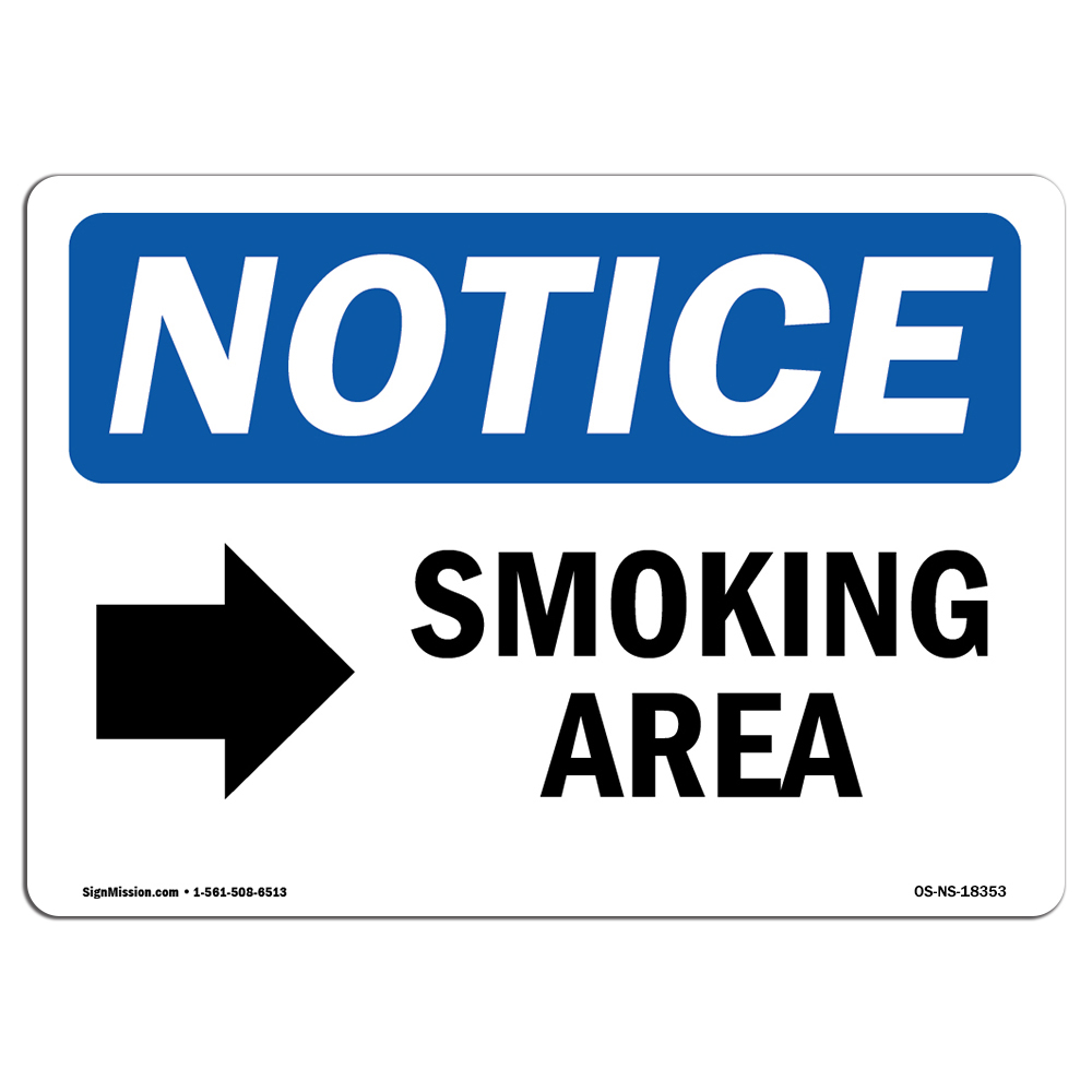 Smoking Area Made in the USA OSHA Sign