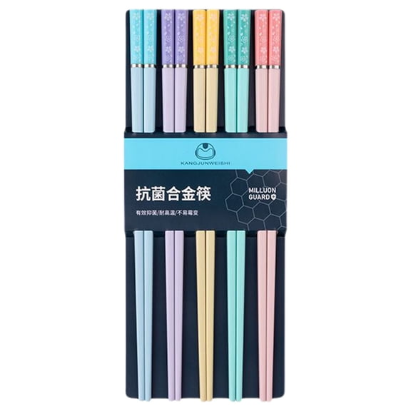 Fiberglass Chopsticks,5/10 Pairs Reusable Chopsticks Dishwasher Safe,Chinese korean Chop sticks,Plastic Chop sticks Reusable for Beginners Adults,9.6'' Non-Slip Chop sticks(5 Pairs Multicolored 2)