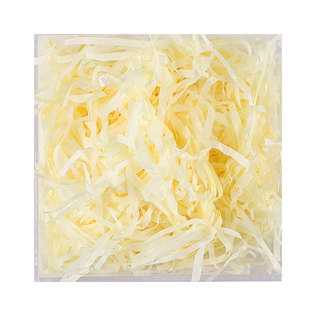 kurtrusly 1 Pack Lafite Paper Raffia Filler Colorful Shredded Box Packaging Decoration Practical Wedding Party Easter New Year Light yellow
