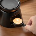 thumbnail image 4 of Warmself Hand Large Capacity Made Essential Oil Burner Wax Melt Burners, Aromatherapy Aroma Burner Ceramic Oil Diffuser Candle Tealight Holder Home Bedroom Decor Black, 4 of 6