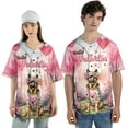 thumbnail image 4 of Hello Valentine’s Day German Shepherd Flower Crown Romantic Pink Floral All Over Print 3D Baseball Shirt Alsatian Dog Lover Gifts Softball Sport - 00031, 4 of 6