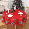 thumbnail image 1 of Christmas Table Cloth, Waterproof Spillproof Xmas Wreath Print Tablecloth Decor, 1 of 9
