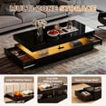 thumbnail image 5 of BaPiPro LED Coffee Table with 2 Storage Drawers, Modern Center Table with USB Charging & Smart Control for Living Room, 39" Black, 5 of 9