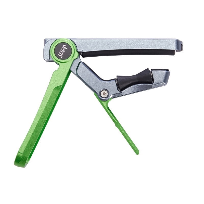 JStaff S1 Gliding Capo - Aluminum & Silicone Roller Capo for Acoustic Guitars Green