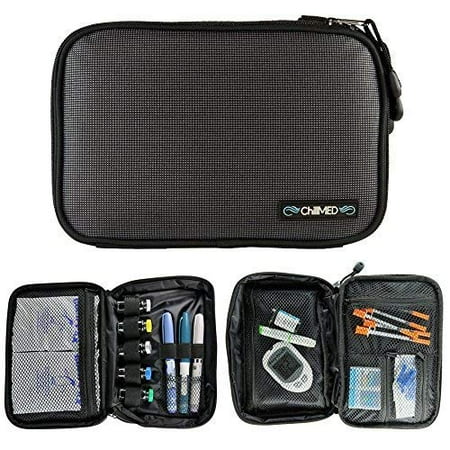 Chillmed Type 1 Diabetic Organizer Travel Kit Insulin Cooler Bag With Ice Pack For Traveling Everyday Use Slate
