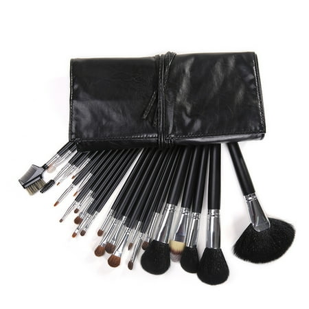 24 Piece Cosmetic Brush Set -Makeup Brush Set with Premium Synthetic Hair with Pro Wooden Handle