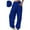 Blue#1, variant on Pants for Women Solid Color Plus Size Adjustable Cuffs Elastic Waist Sweatpants Casual Baggy for Running Sports Long Pants with Three Pockets Dark Gray S