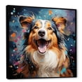 thumbnail image 2 of Designart "Shetland Sheepdog In Pop Art Portrait" Animals Dog Floater Framed Wall Art Prints, 2 of 5