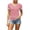 Red, variant on QSAWXQZ Women's Striped T Shirts V Neck Short Sleeve Summer Casual Tops M