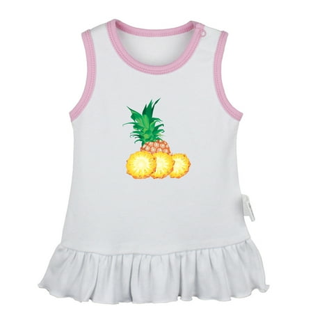 

Fruit Pineapple Pattern Dresses For Baby Newborn Babies Skirts Infant Princess Dress 0-24M Kids Graphic Clothes (White Sleeveless Dresses 0-6 Months)