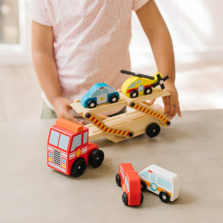 Wooden emergency hot sale vehicle set