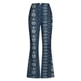 thumbnail image 7 of Oplxuo Flare Leggings for Women Vintage Ethnic Bell Bottom Stretch High Waisted Lounge Yoga Pants, 7 of 7