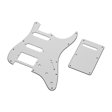 Amdohai White 3Ply SSH Guitar Pickguard Scratch Plate and Back