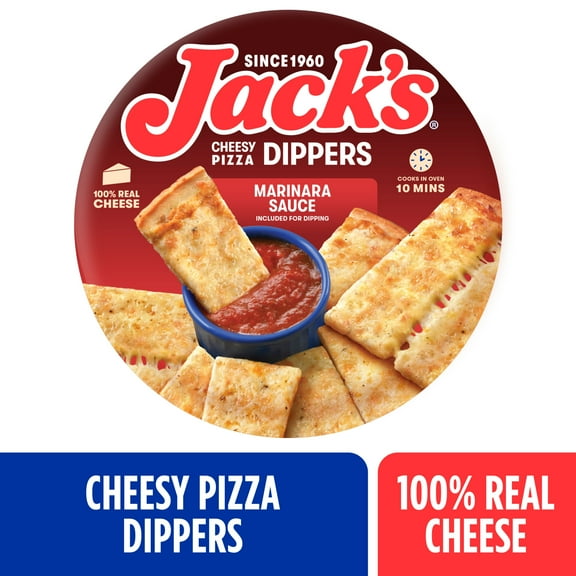Jack’s Frozen Cheesy Pizza Dippers, Pizza Sticks, Cheese Bread, 17.9oz (Frozen)
