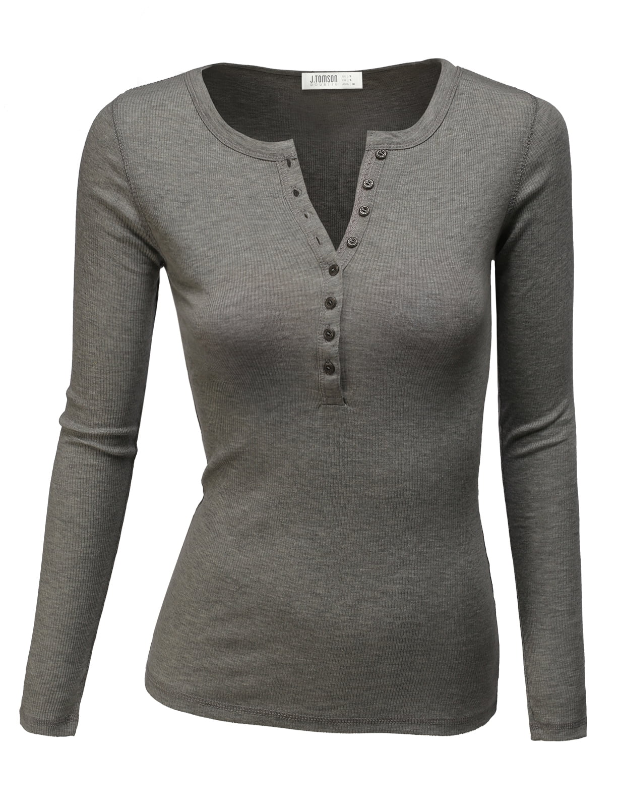 womens thermal long sleeve henley