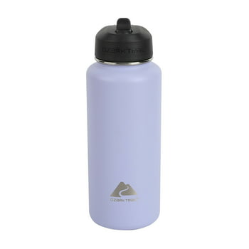 Ozark Trail Water Bottle, Purple, 32 Fluid Ounces Double Wall Vacuum Sealed, Stainless Steel, BPA-Free, Flip Lid, and Carry Handle