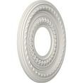 thumbnail image 2 of Ekena Millwork 10"OD x 3 1/2"ID x 3/4"P Cole Thermoformed PVC Ceiling Medallion (Fits Canopies up to 4 1/4"), UltraCover Satin Blossom White, 2 of 10