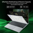 thumbnail image 3 of KUU 15.6" Laptop , 16GB Ram 1TB SSD, Intel Celeron N95, Windows 11 Pro Notebook, Backlit Keyboard, Fingerprint Unlock, Silver, 3 of 8