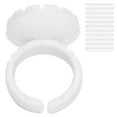 thumbnail image 4 of 100 piezas de pegamento desechable para pestañas, anillo de taza, soporte para pegamento de extensión de pestañas, accesorio blanco, 4 of 14