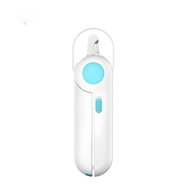 Cortauñas profesional para perros y gatos, recortador de uñas para mascotas con luces LED y protector contra salpicaduras, para mascotas pequeñas y medianas (azul).