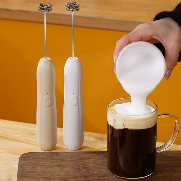 Espumador recargable para lattes y capuchino, máquina de espuma portátil USB-C con batidor de acero inoxidable desmontable para espuma cremosa